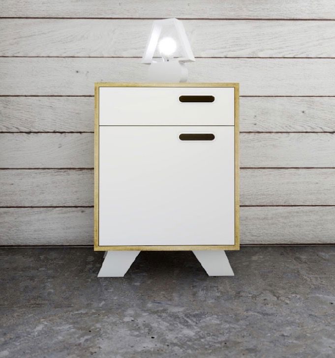 MESA DE LUZ CAJON Y PUERTA MELAMINA TEXTURADA